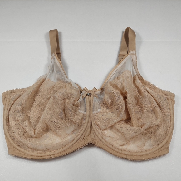 Lot 2 Wacoal Retro Chic Full Figure Underwire Bra 855186 Sz 36G Lace Pink Beige